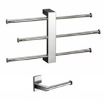 Gedy BR524 Adjustable Towel Rack And Toilet Roll Holder Set